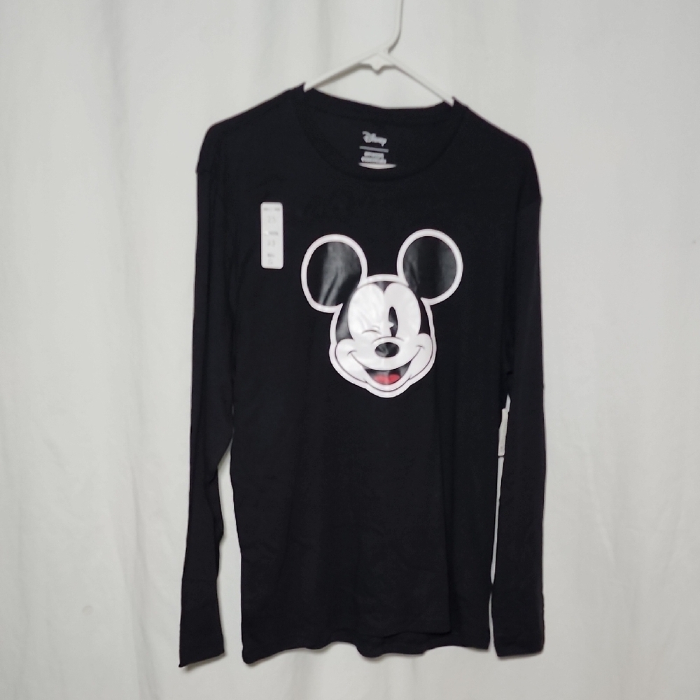 Disney Kids Black Long Sleeve Tee with Mickey Mouse